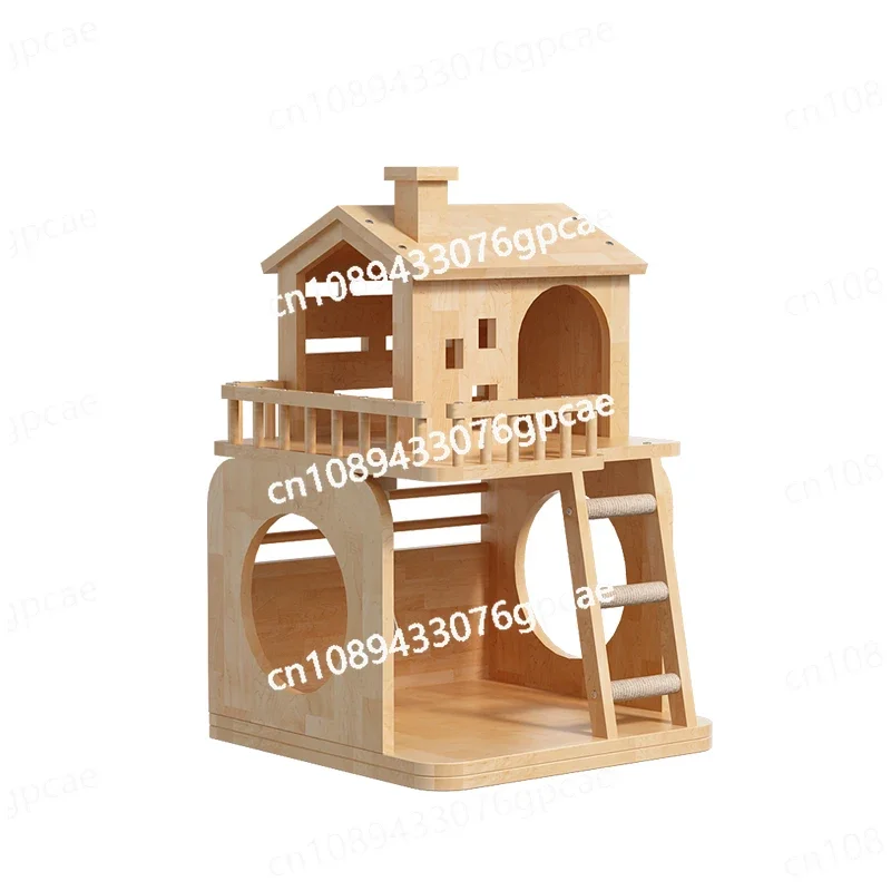 Nest Dodging House Wooden Cat Tree Integrated Does Not Take Up Space Grinding Claws Column Jumping Platform Small Apartment