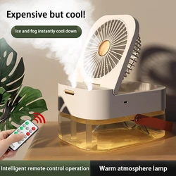 Wireless Humidifier with Fan 2.5L Large Capacity Water Mist USB Portable Air Conditioner Diffuser For Home Room Remote Control