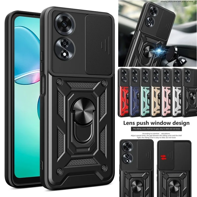 OppoA60 4G Case Matel Ring Armor Phone Cases for Oppo A60 A 60 60A 4G 2024 CPH2631 6.7\