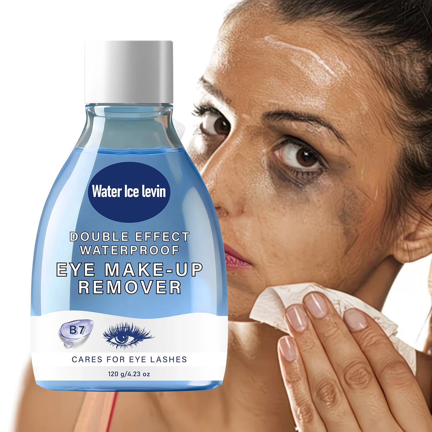 Double Effect Eye Makeup Remover with B7 & Collagen, Gentle on Lashes & Waterproof