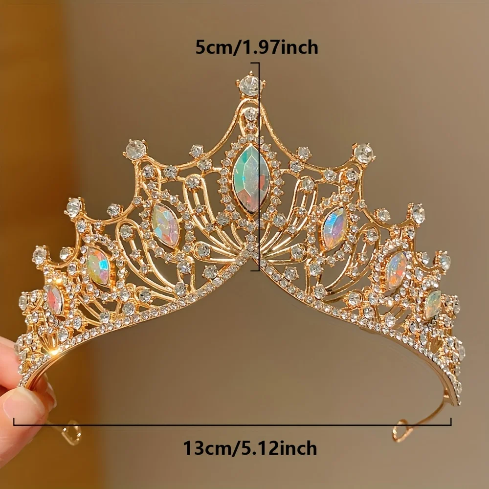 1/2Pcs Kidsren's Golden Crown Headband Sweet Princess Little Girl Party Catwalk Crown Headband Kidsren's Headwear image 2