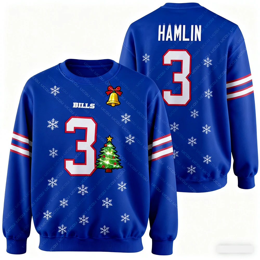 عيد الميلاد الجديد الكبار زائد حجم البلوز الجاموس كرة القدم الأمريكية جيرسي الرجبي جيرسي الرياضية التدريب جيرسي فواتير 3 أرقام