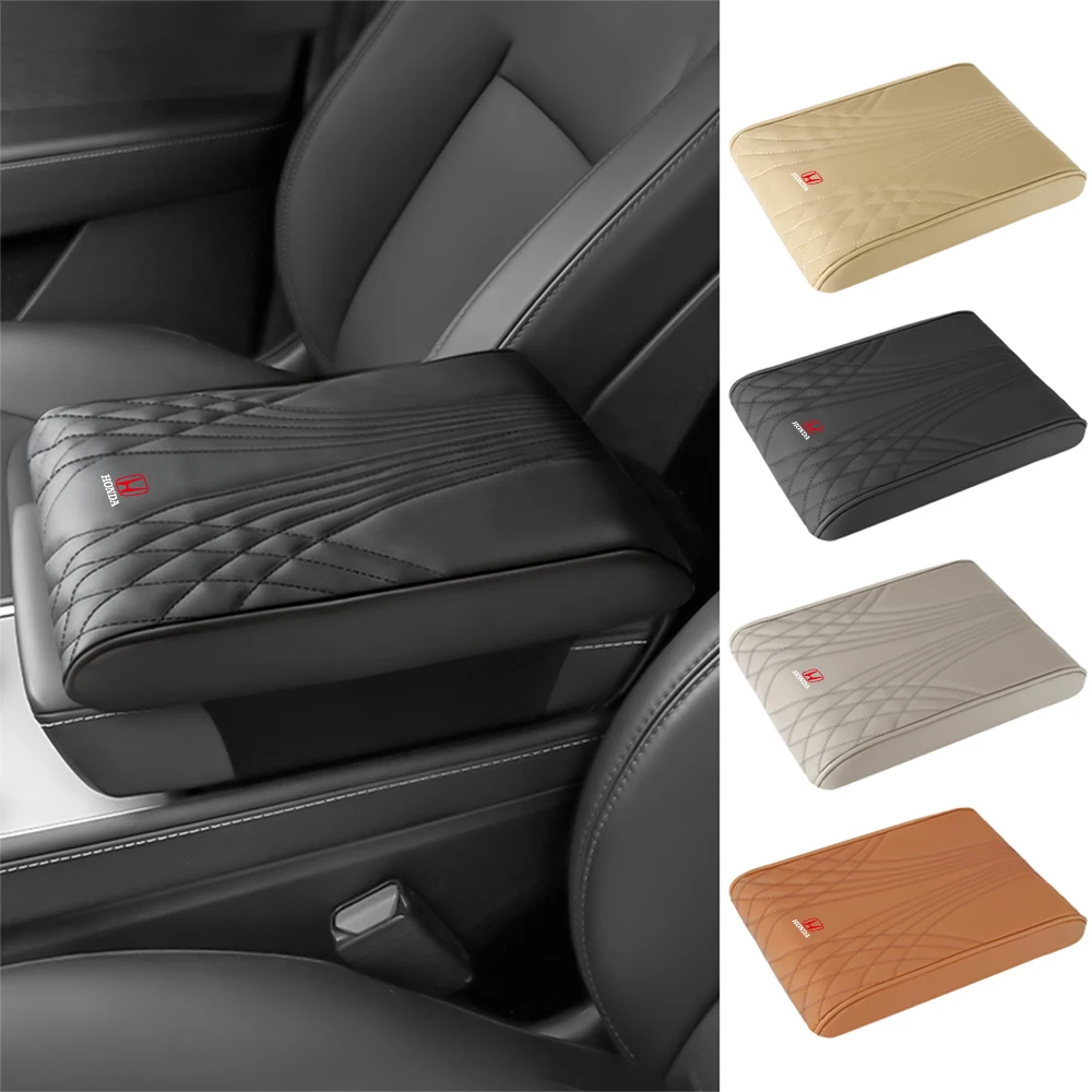 Reposabrazos de cuero PU para coche, almohadilla de refuerzo, soporte para consola central y almohadilla protectora para Honda Mugen Accord Civic Vezel City Insight