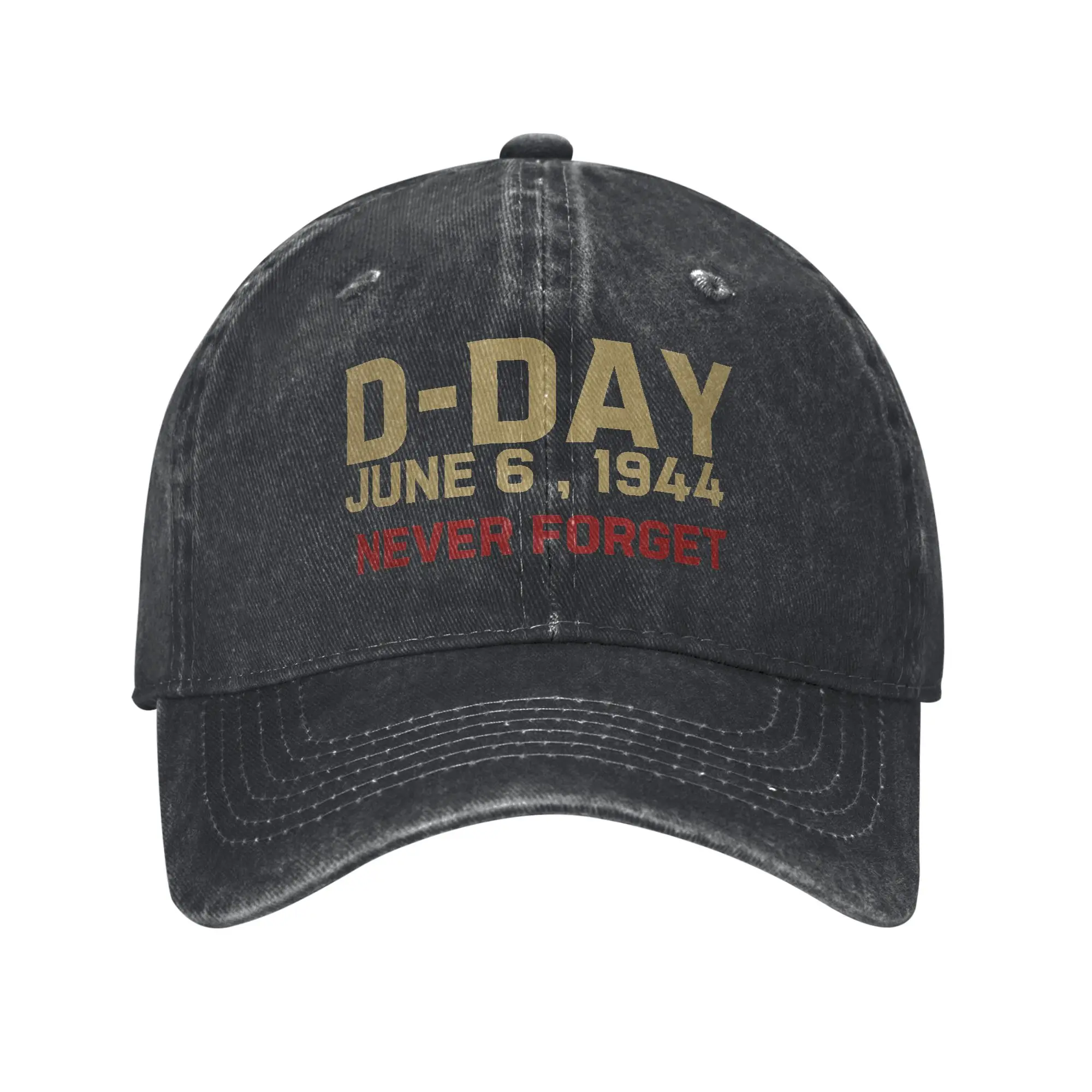 Casual WW2 D-Day Normandy Landings Baseball Caps Men Women Distressed Denim Snapback Cap Never Forget Outdoor Travel Gift Hat