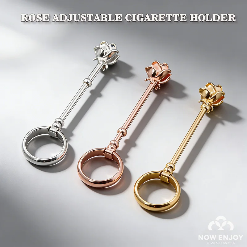 

NOW ENJOY Lady Rose Cigarette Holder Ring Rack Finger Clip Cigarette Ring Holder Clip Cigarette Clip Rack Ring Holder Gifts