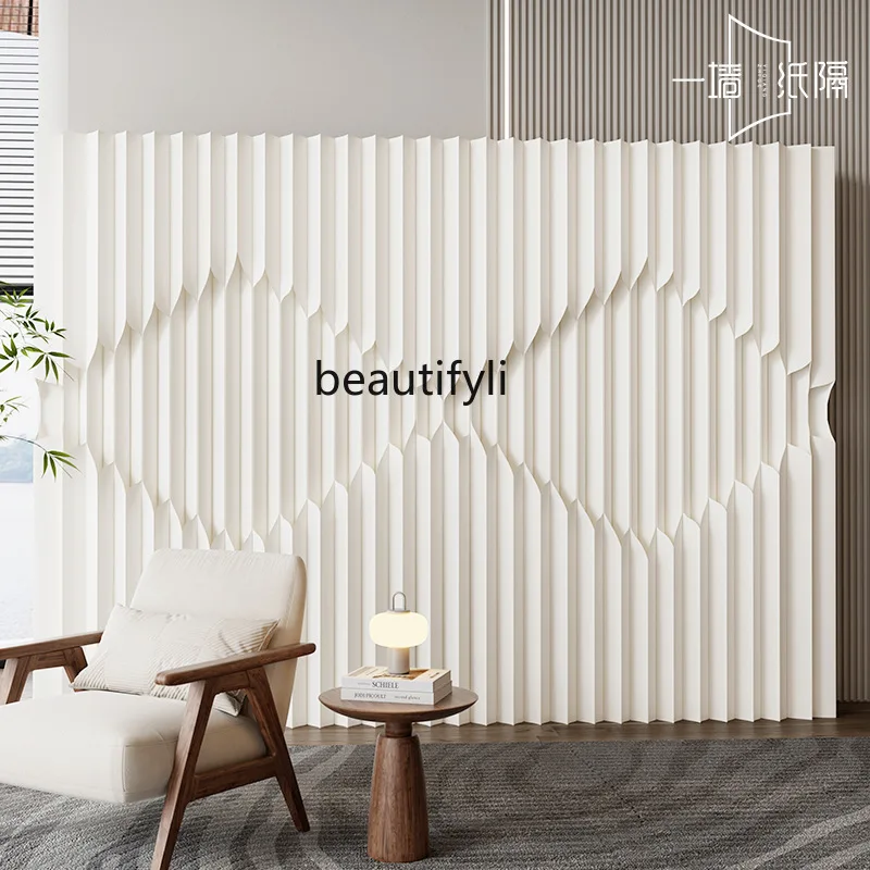 

Folding Screen Partition Office Foldable Mobile Fake Wall Entrance Bedroom Divider Simple Self-Installation Background Wall