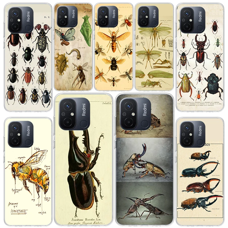 Чехол для телефона Bugs Bees с научной разложениями для Xiaomi Redmi 14C 13C 13 12C 12 10 10A 10C 9 9A 9C 9T 8A 8 7A 7 6A 6 Pro K70 K6