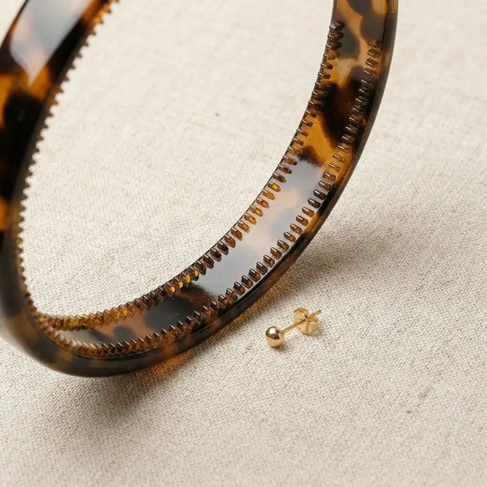 

Fashion Wide Retro Leopard Hair Hoop Simple PC Tortoiseshell Hair Hoop Hair Styling Korean Non-slip Teeth Headband Party
