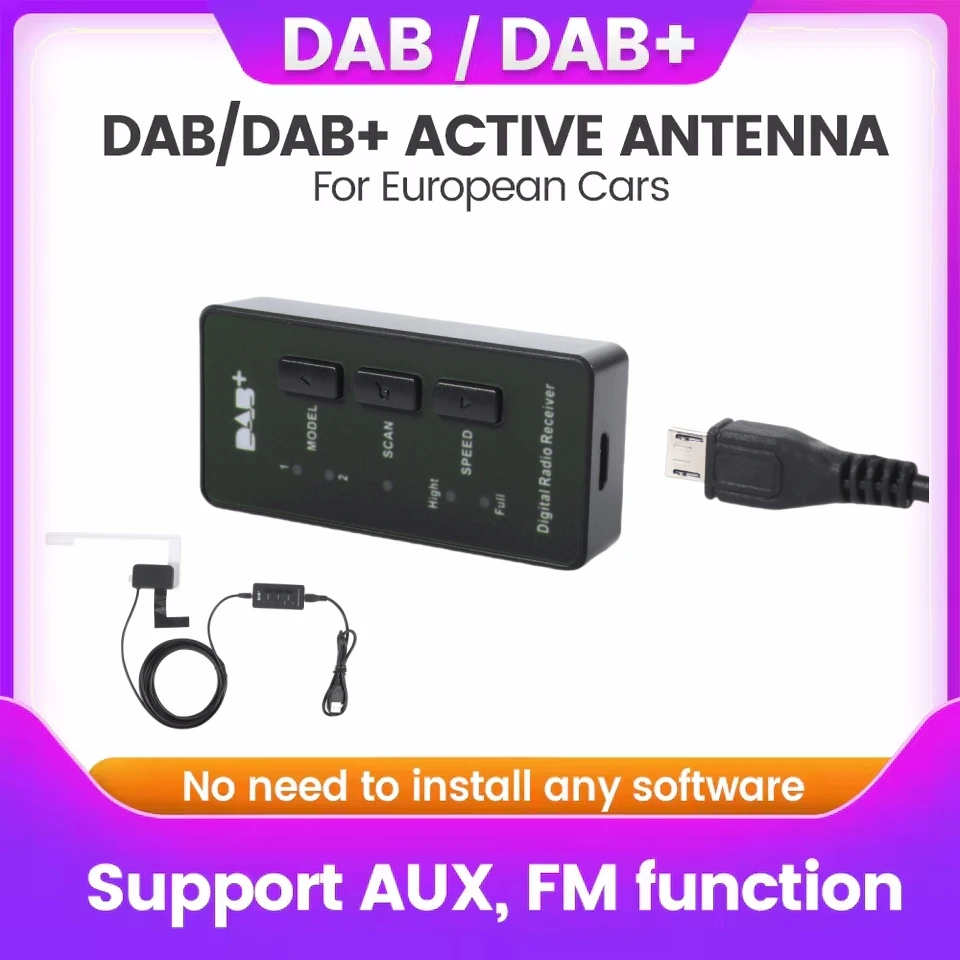 DAB USB Adapter for Audi BMW Benz Volvo Ford Peugeot Citroen DS VW Skoda Honda Toyota Landrover Jaguar Nissan Porsche OEM Stereo