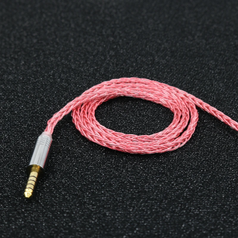 XINHS 8Core 5N OCC Silver Plated Red Cable Headphone Upgrade Cable Recessed 2PIN QDC MMCX Suitable For TRI Starsea Moondop