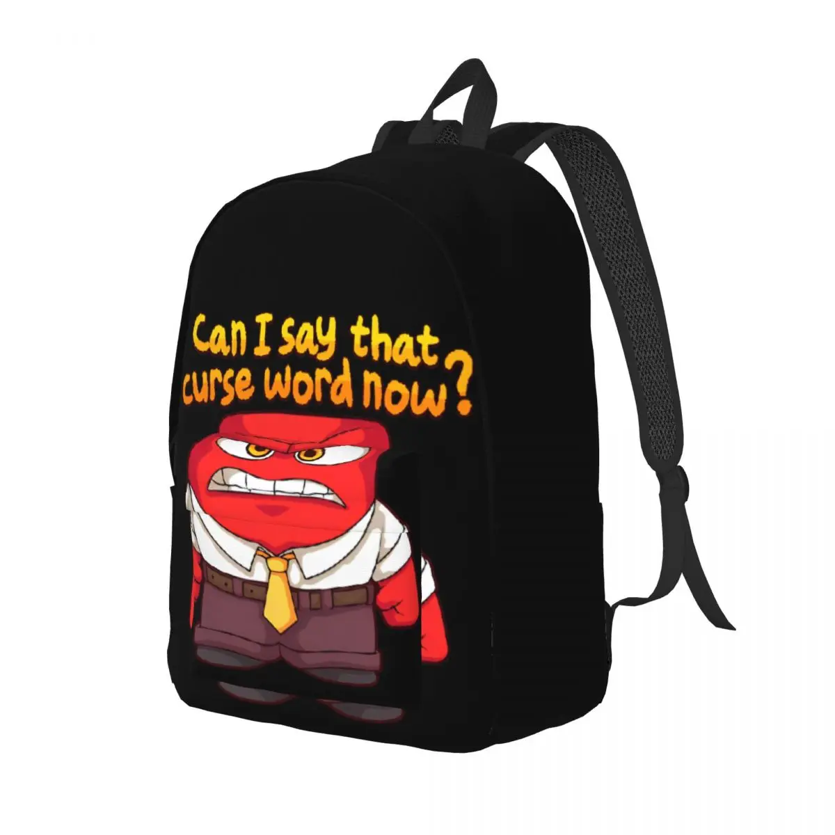 Can I Say That Curse Word Now for Men Women School Bookbag Anger Emotion from Inside Out Daypack Elementary High College Travel