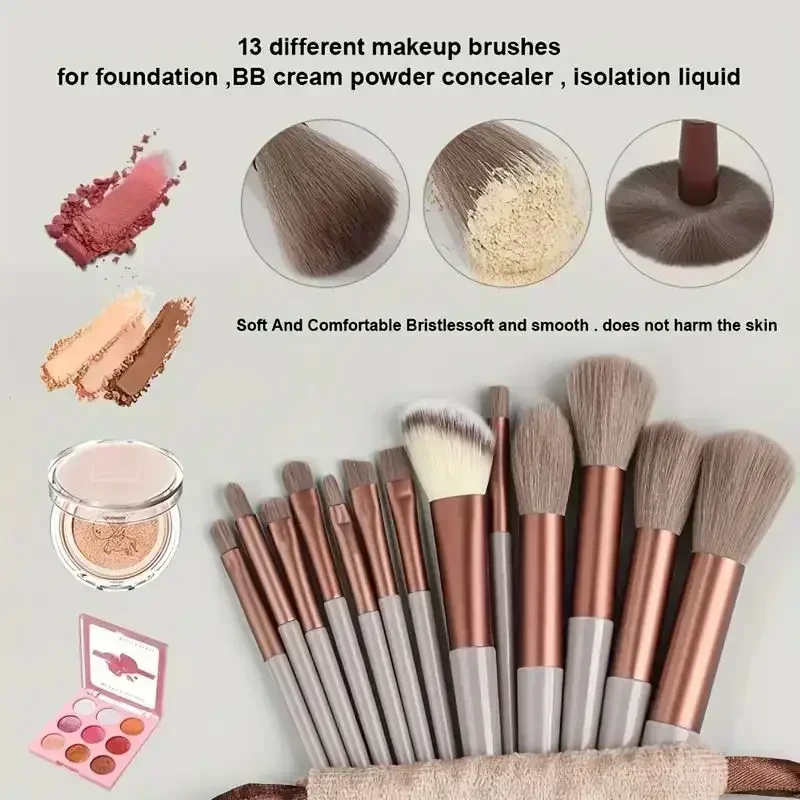 Vegan Makeup Brush Set - Soft Fluffy Kabuki & Blending Brushes for Foundation, Contour & Baking, Cruelty-Free Salon Tools Kabuki