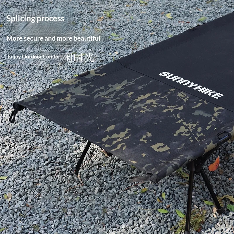 

Outdoor Aluminum Alloy Frame Oxford Cloth Extra Large Size Portable Folding Bed 150kg Load Capacity 3.25kg Lightweight Camping