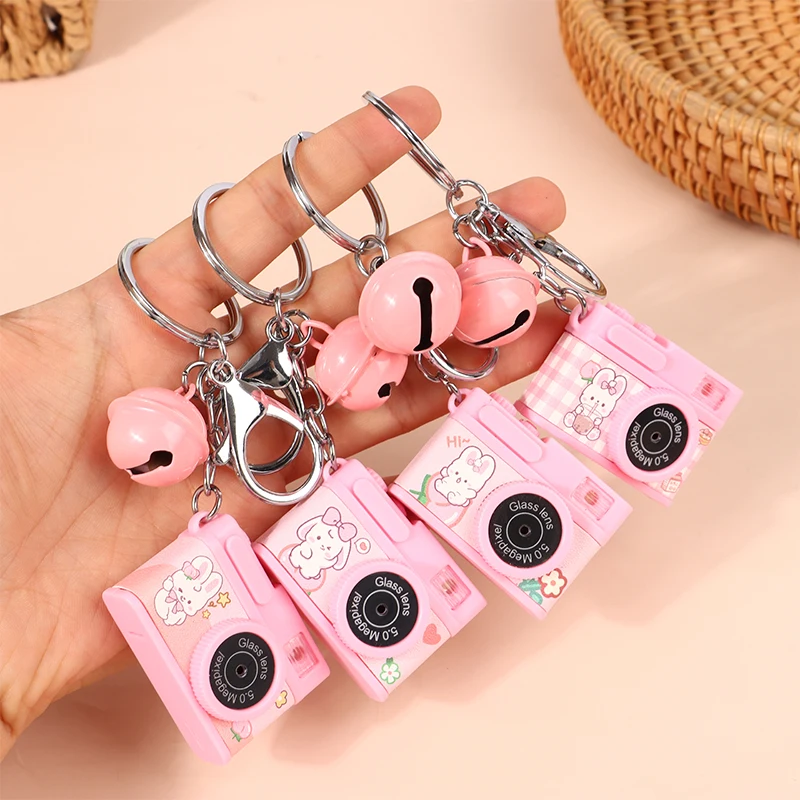 Mini Cartoon Camera Keychain SLR Camera W/Shutter Flash Keyring Creative Simulation Camera Key Holder Bag Pendant Couple Gift