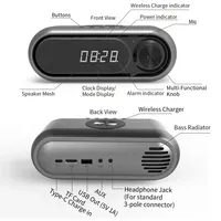 Bluetooth Speaker Clock Dual Alarm Soundbar HIFI Music Support TF Card FM Radio Student Clock Wireless Box Soundbar Home Bedroom