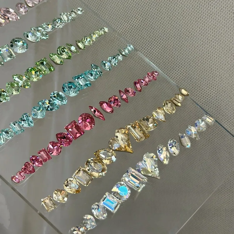 100 pièces taille mixte grand Nail Art étincelle strass Decora brillant cristal bricolage ongles breloques gemmes pour Nail Art 3D Accessories6-12mm