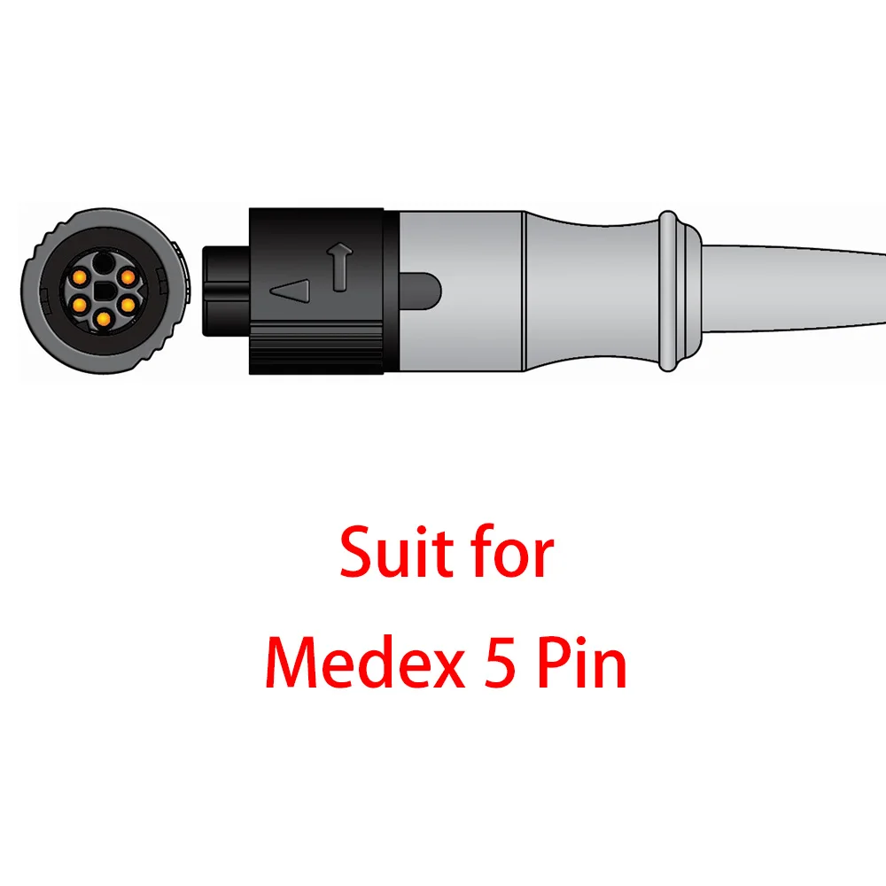 Invasive Blood Pressure Cable IBP Transducer Adapter Cable for Medex 5 Pin Blood Pressure Monitors