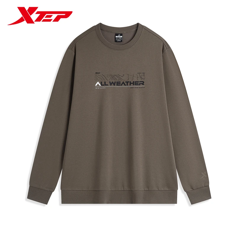 Xtep Pullover Hoodie For Men 2024 Autumn Comfortable Soft Sweatshirt Leisure Athletic Outdoor Long sleeves Tops 876329920008