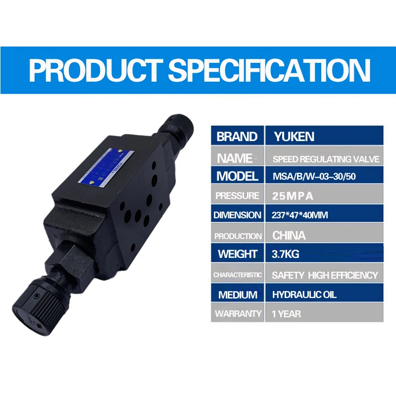 Yuken MSW-03-X-40 Throttle and Check Modular Valves Speed regulating valve