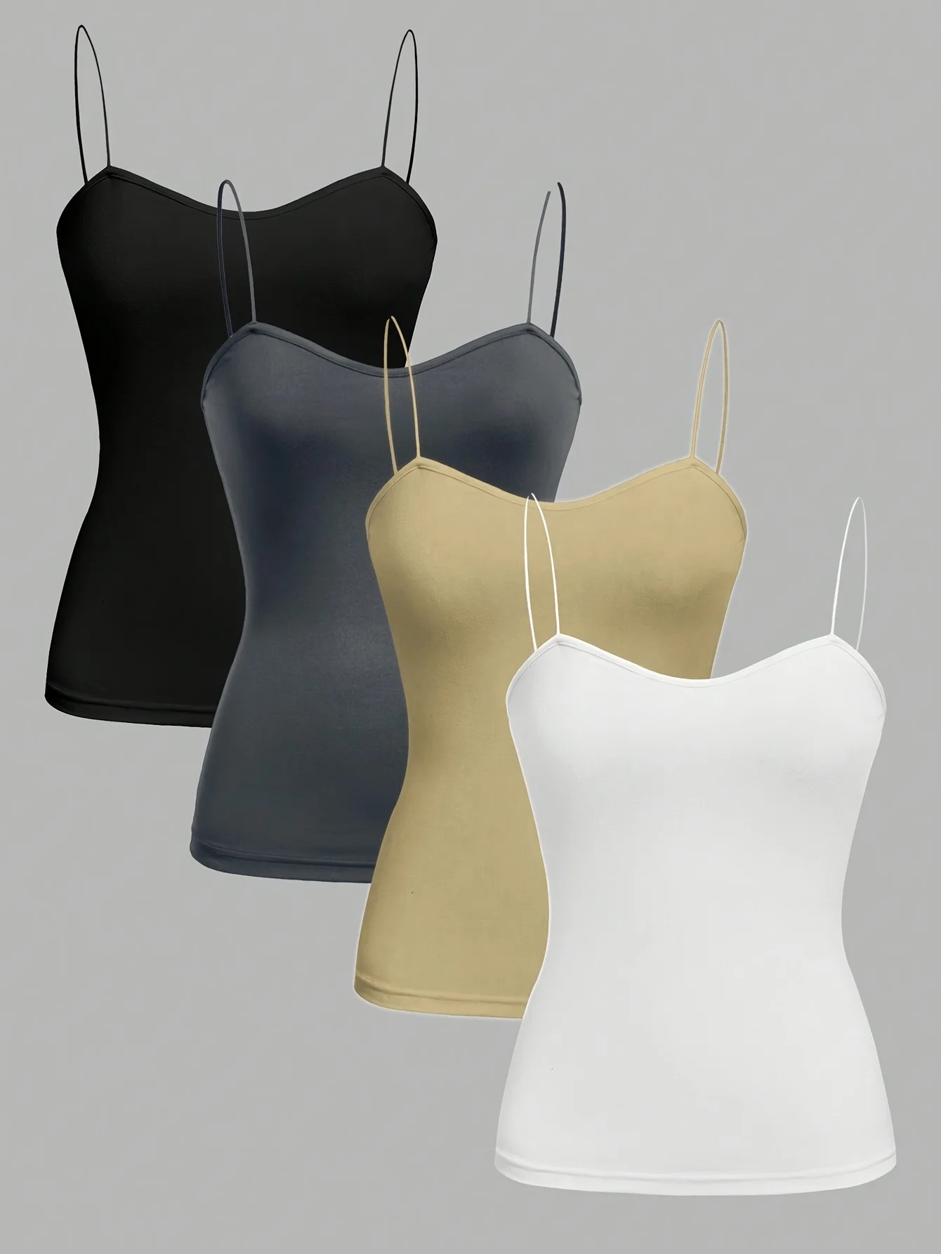 

New fashion women's casual comfortable versatile plus size camisole vest four-piece set