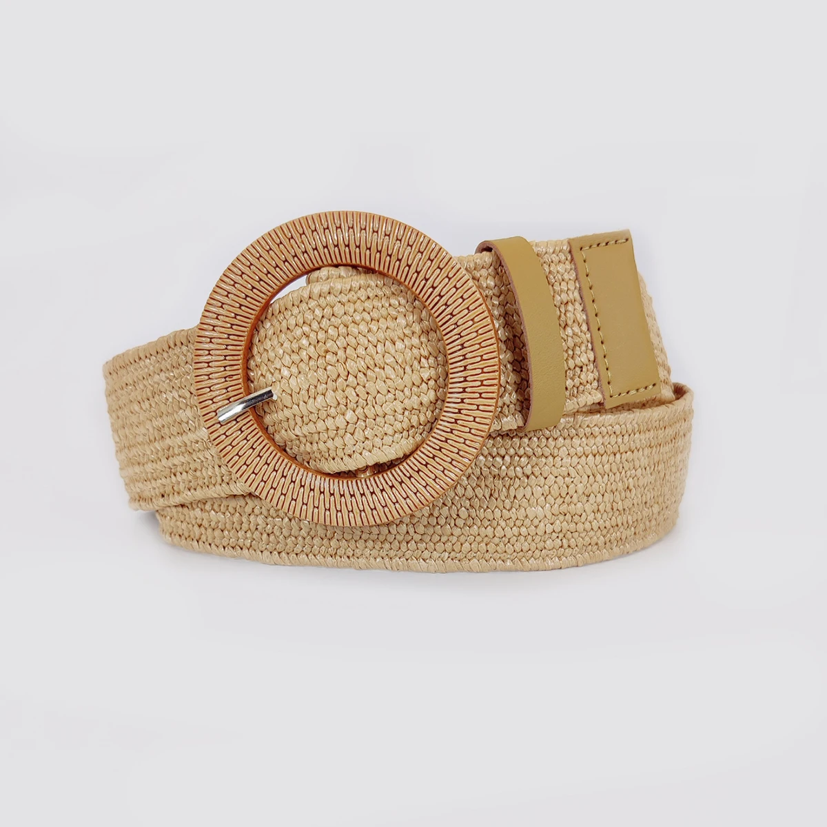 Fashion Women PP Straw Belt Bohemian Wide Elastic Waist Belt Braided Waistbelt Summer Casual Cloth Waistbelt Apparel Accessories