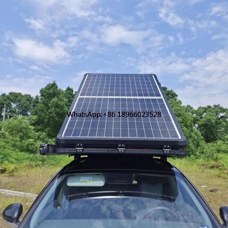 Hard Shell Roof Top Tent for Jeep Suzuki Jimny Toyota Tacoma Solar Panel Car Rooftop Tent with Aluminum Clamshell Design