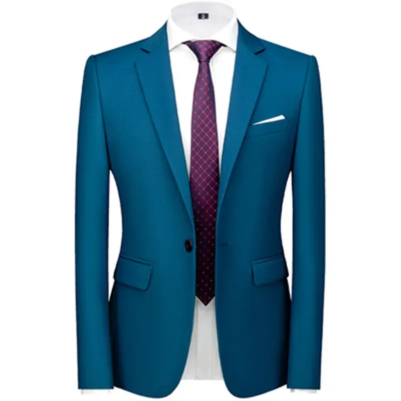 2023 Fashion New Men\'s Casual Boutique Solid Color Suit Coat / Men\'s Slim Fit High Quality Business Groom Wedding Blazer Jacket