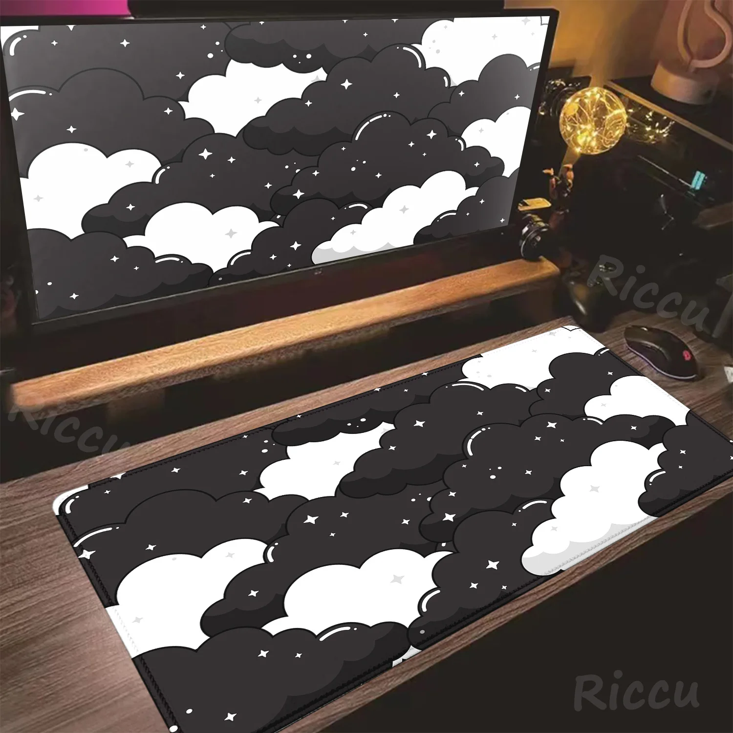 Pastel Clouds Clouds Fast Delivery Keyboard pad lock-edge Extended Mousepad kawaii Pink Purple Office desktop protection pad rug