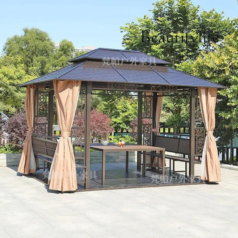 Outdoor Courtyard Pavilion Sunshade Tent Chinese Mobile Disassembly Outdoor Leisure Garden Terrace