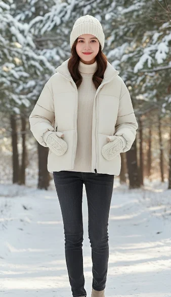 Parka Cappotto da donna Giacca Autunno Inverno Tenere al caldo Piumino Colletto alla coreana Capispalla Harajuku Gilet imbottito allentato Coreano Autunno 2025