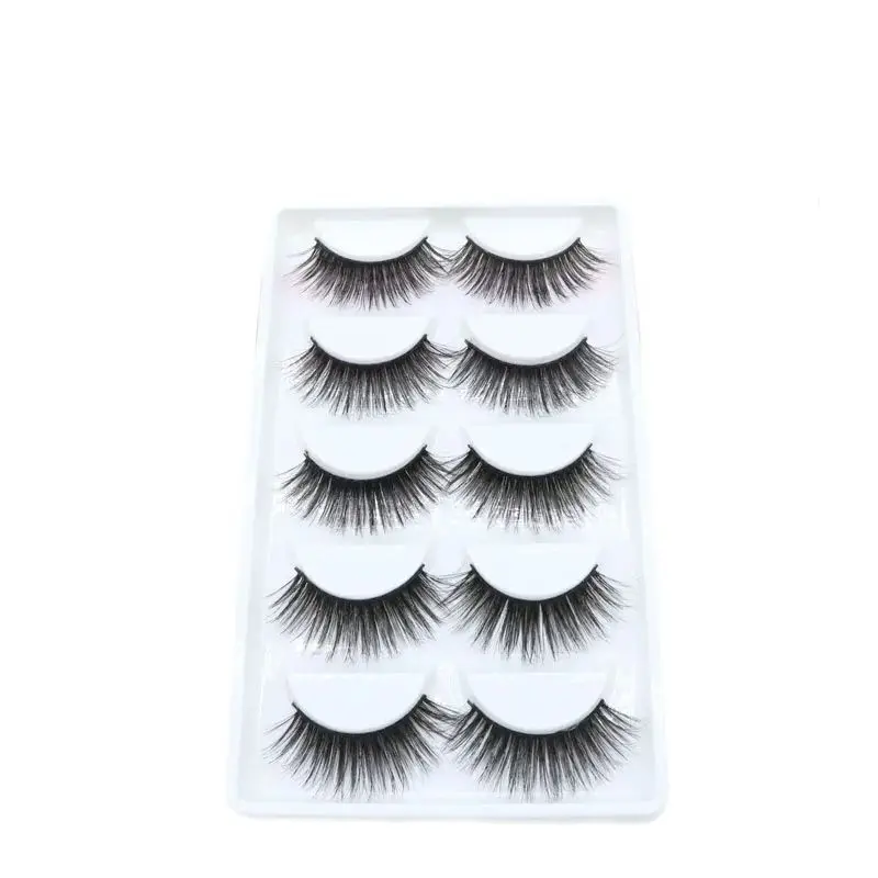 NEW 5 Pairs  Long Makeup 3d Mink Lashes Fluffy Soft Wispy Natural Long False Eyelashes Wholesale Reusable Eye Lashes