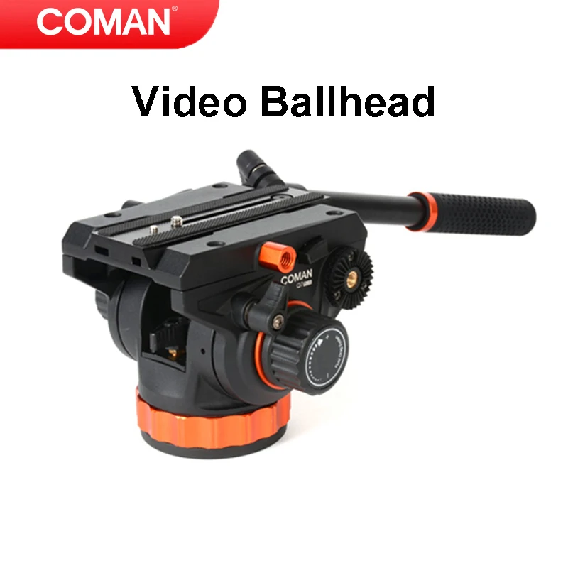 

COMAN Q5/Q5S/Q7/Q7PLUS Double Head Damping PTZ Handle Adjustable Lightweight Portable Fluid Video Head For SLR/DSLR Cameras