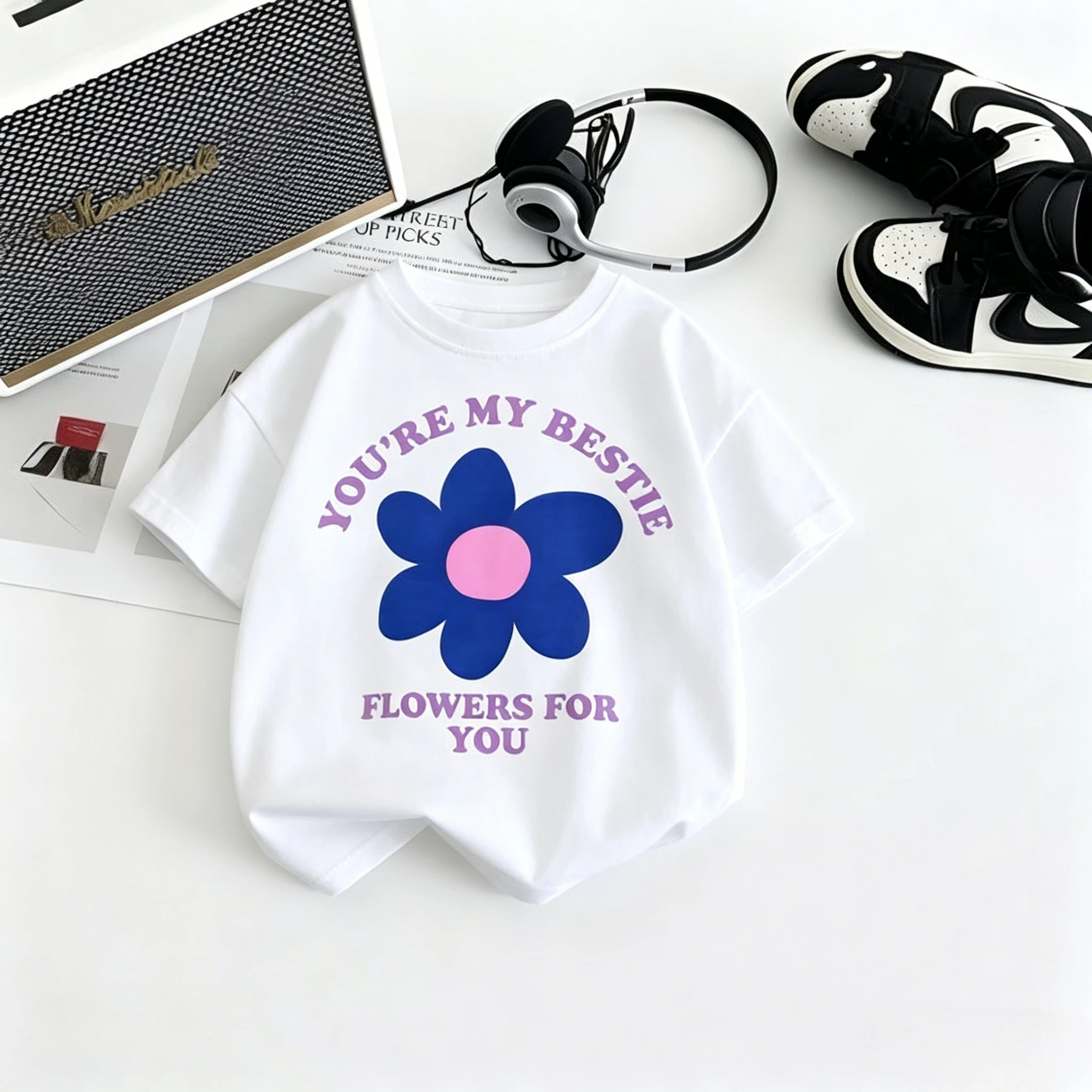 Little Boys Girls Summer Clothing Kid Crew Neck Short Sleeve T Shirt Cotton Material Thin Fabric Apparel Fashion Children Tops