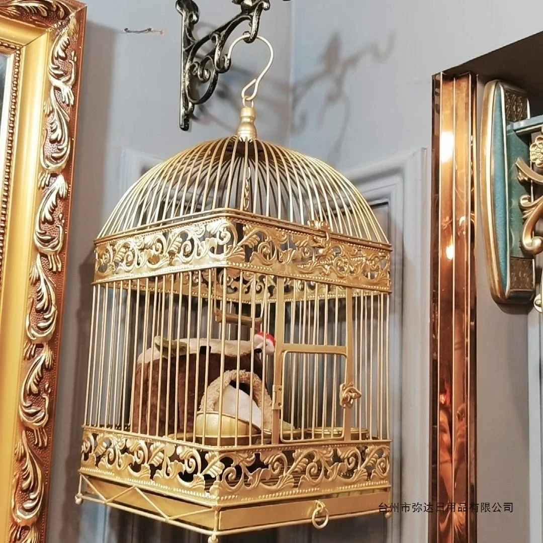 European wrought iron retro parrot bird cage large, starling yellow bird Xuanfeng peony pigeon breeding support