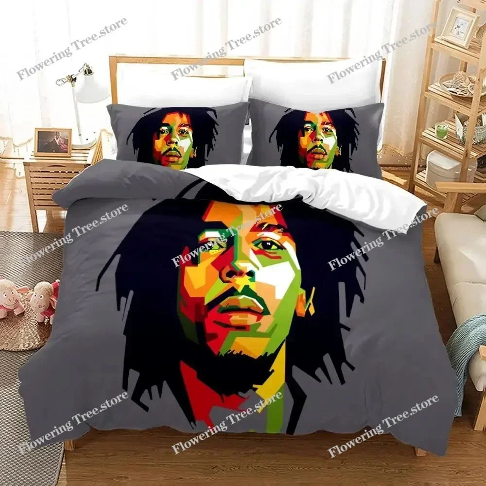 

Bob Marley Duvet Cover Sets Music Legends Jamaica Singer Comfortable Bedspreads Queen King Size Bedding Sets029
