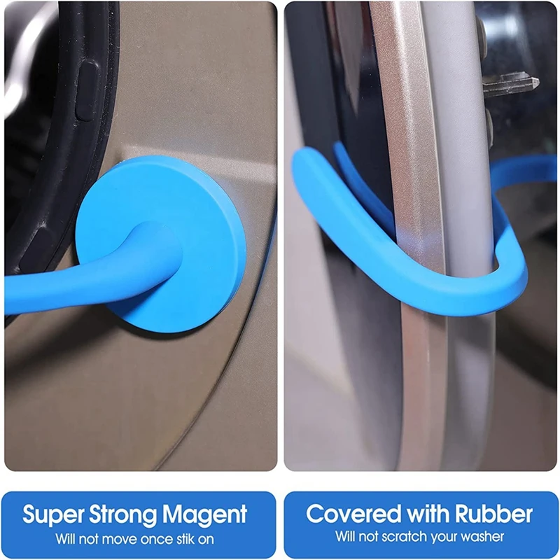 1 PCS Front Load Washer Door Prop Stop Flexible Washer Door Stop With Magnet Base Fits Washing Machines (Blue)