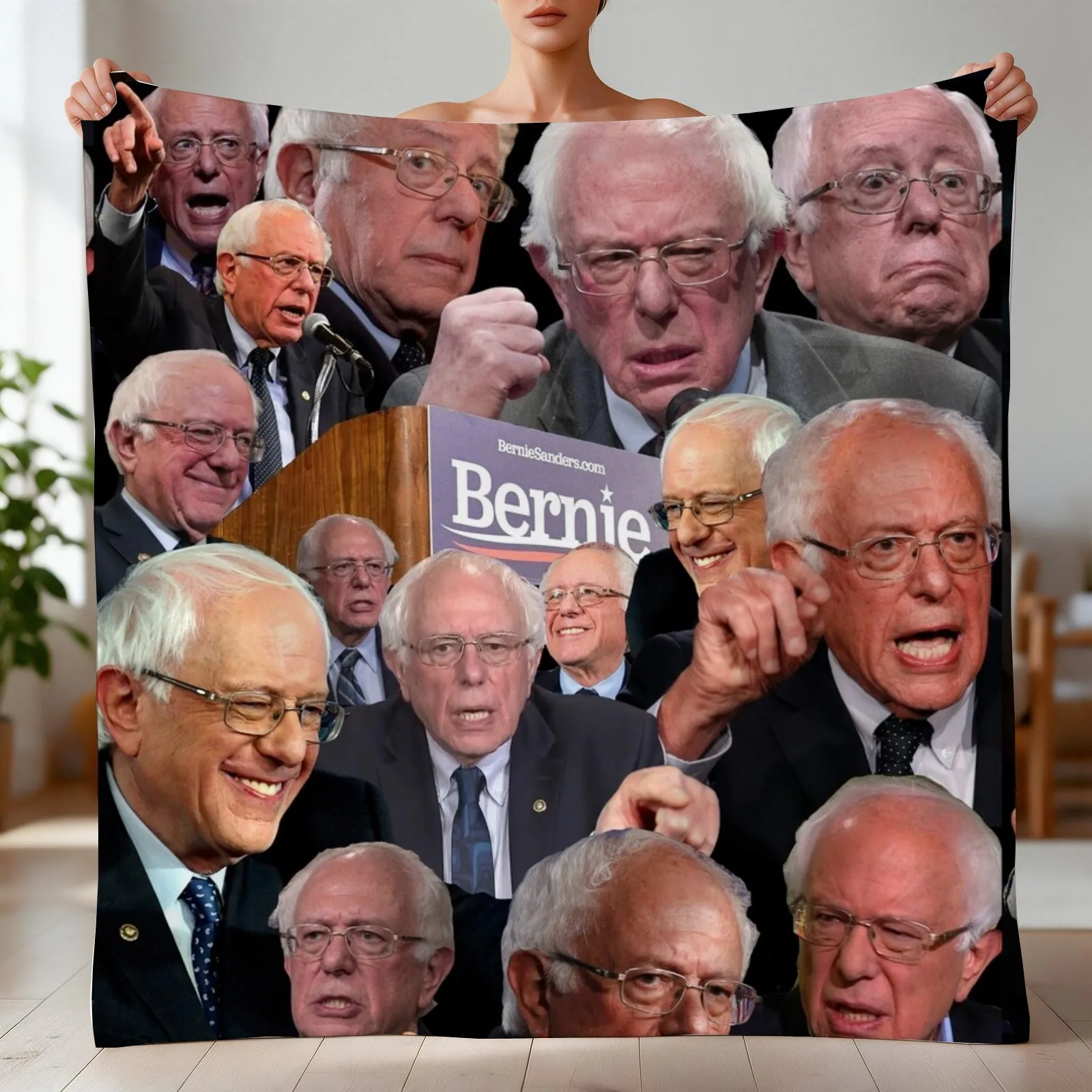 Bernie Sanders Collage Throw Blanket valentine gift ideas anime Heavy Blankets