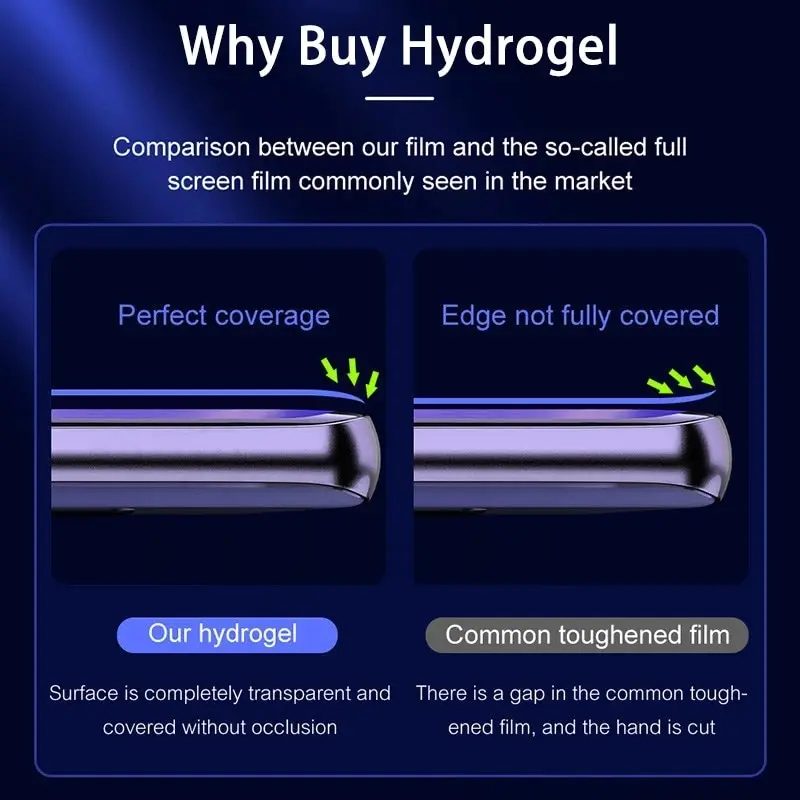 3 Unids. Película de Hidrogel HD Cobertura Completa para Samsung Galaxy Note 20 8 9 10 Protector de Pantalla 4
