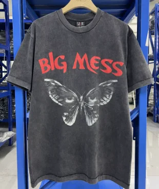 

2026 NEW Summer Style T-shirt Fashion Quality Streetwear Butterfly Printed Tee Oversized Tops Loose Vintage T Shirt for Men