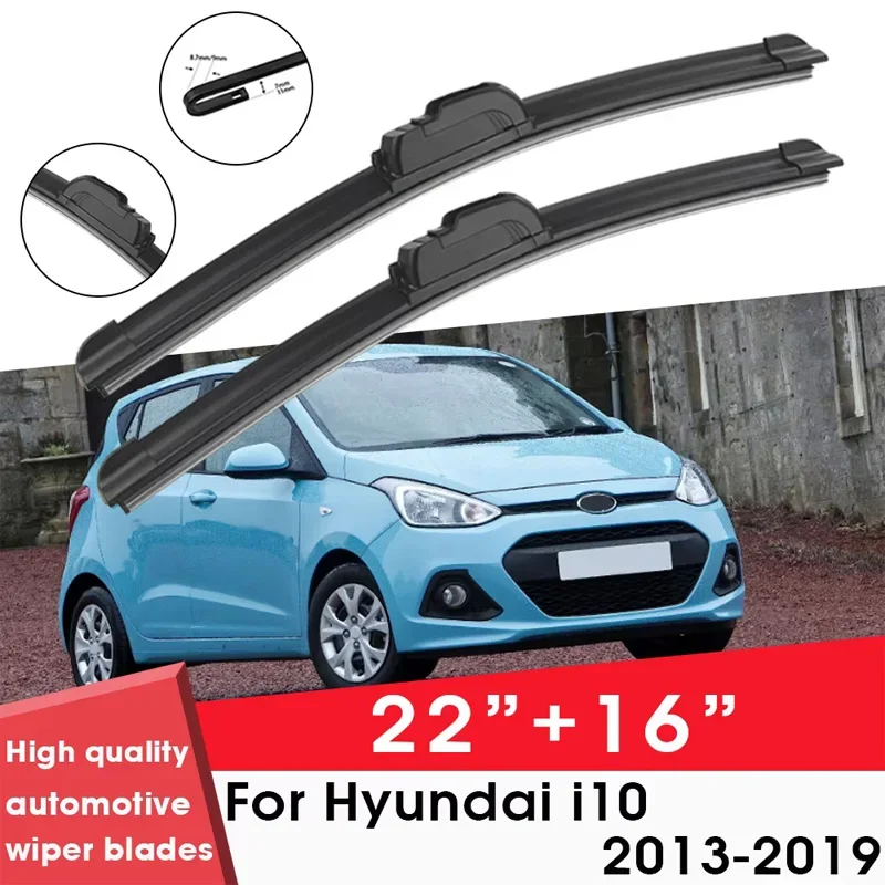 

Car Wiper Blade Blades For Hyundai i10 2013-2019 22"+16" Windshield Windscreen Clean Naturl Rubber Car Wipers Accessories