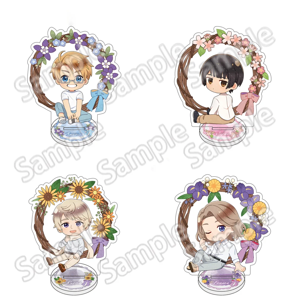 Anime Hetalia Axis Powers Acrylic Stand Figure Set America United Kingdom China Russia France Italy Cute Acrylic Stande keychain