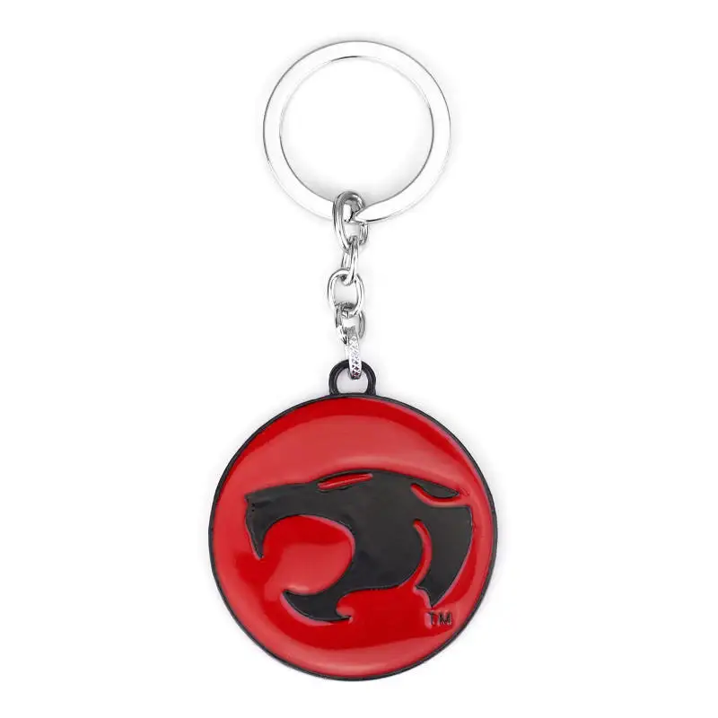 Thundercats-Llavero 3D de leopardo, Pantera, Escudo de cabeza, espada, llaveros de Metal, llavero de coche, joyería de moda, regalos de recuerdo