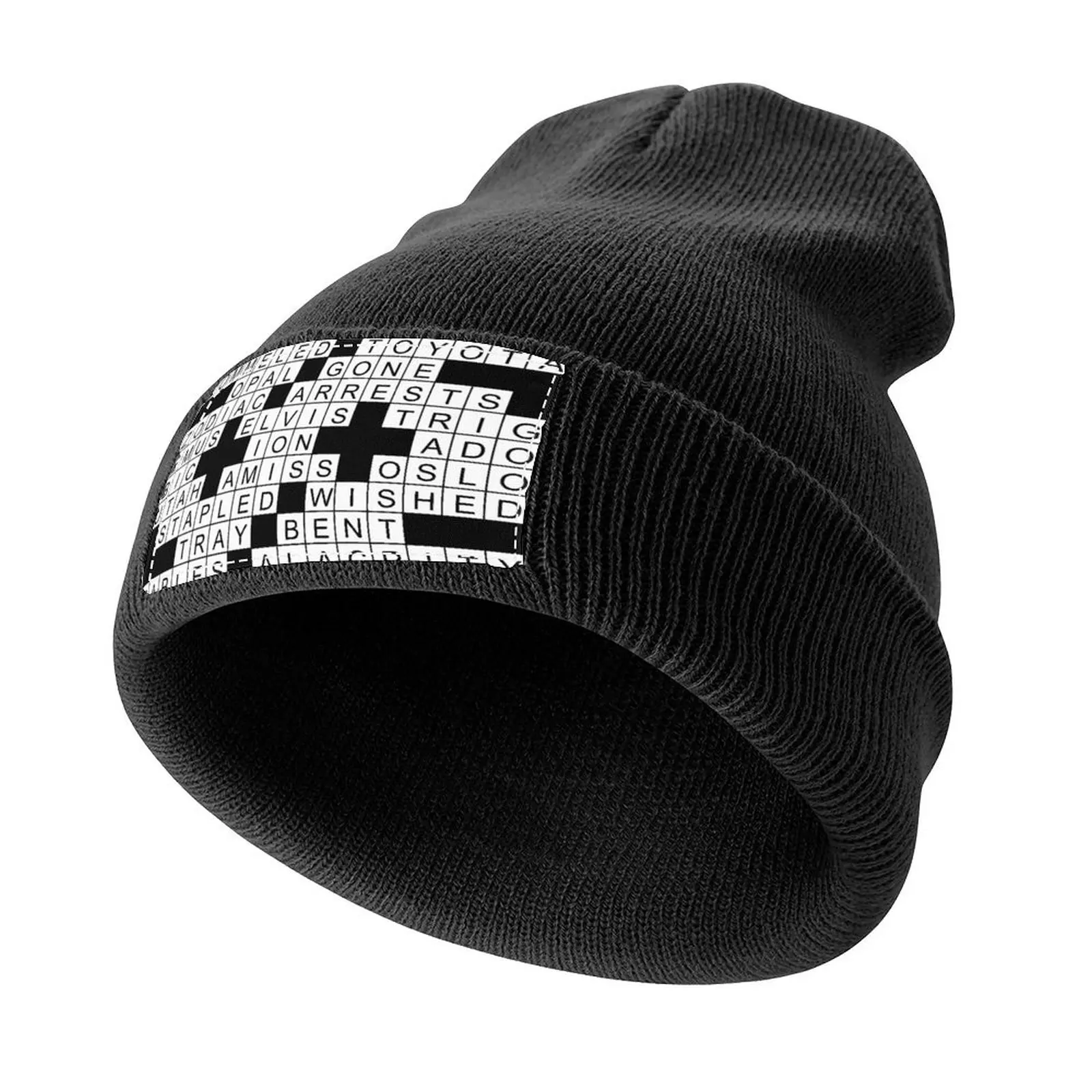 Crossword Puzzle Page with Solutions Knitted Cap Anime Luxury Cap Rugby Women Beach Fashion Men's