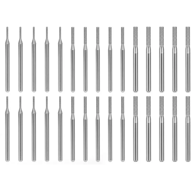 TKOH-Diamond Drill Bits Set 30PCS 1Mm 2Mm 3Mm, 1/8
