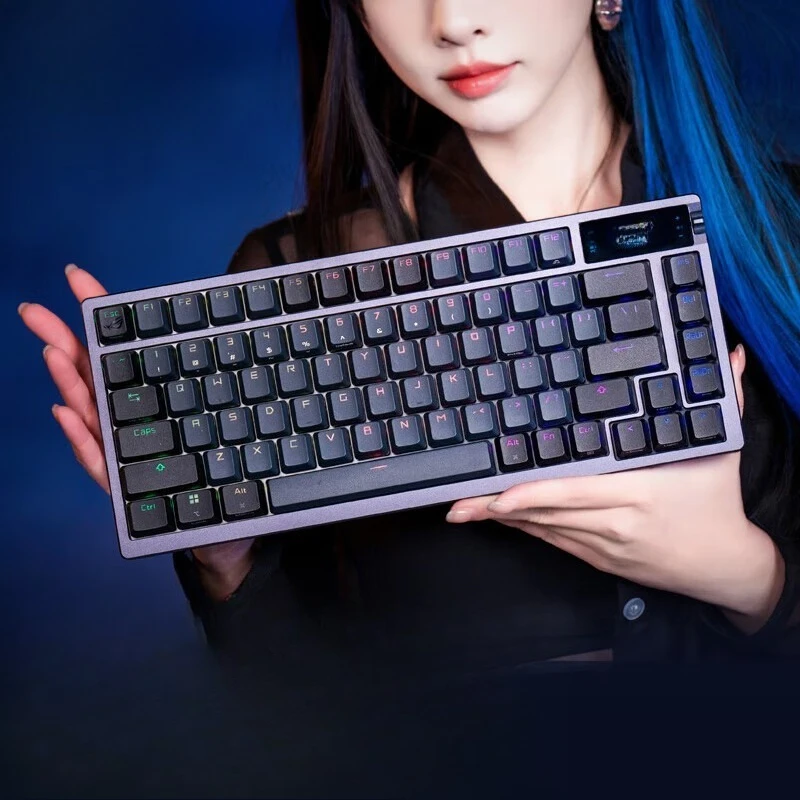 Magic mechanical keyboard, wireless/Bluetooth three-mode gaming keyboard 75 with RGB hot swap