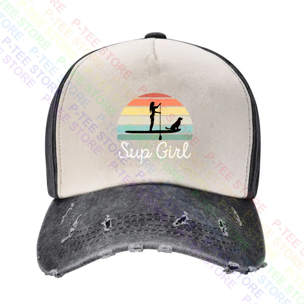 Sup Girl Paddleboarding Dog Canine Paddle Boarding Wife Baseball Cap Snapback Caps Knitted Bucket Hat