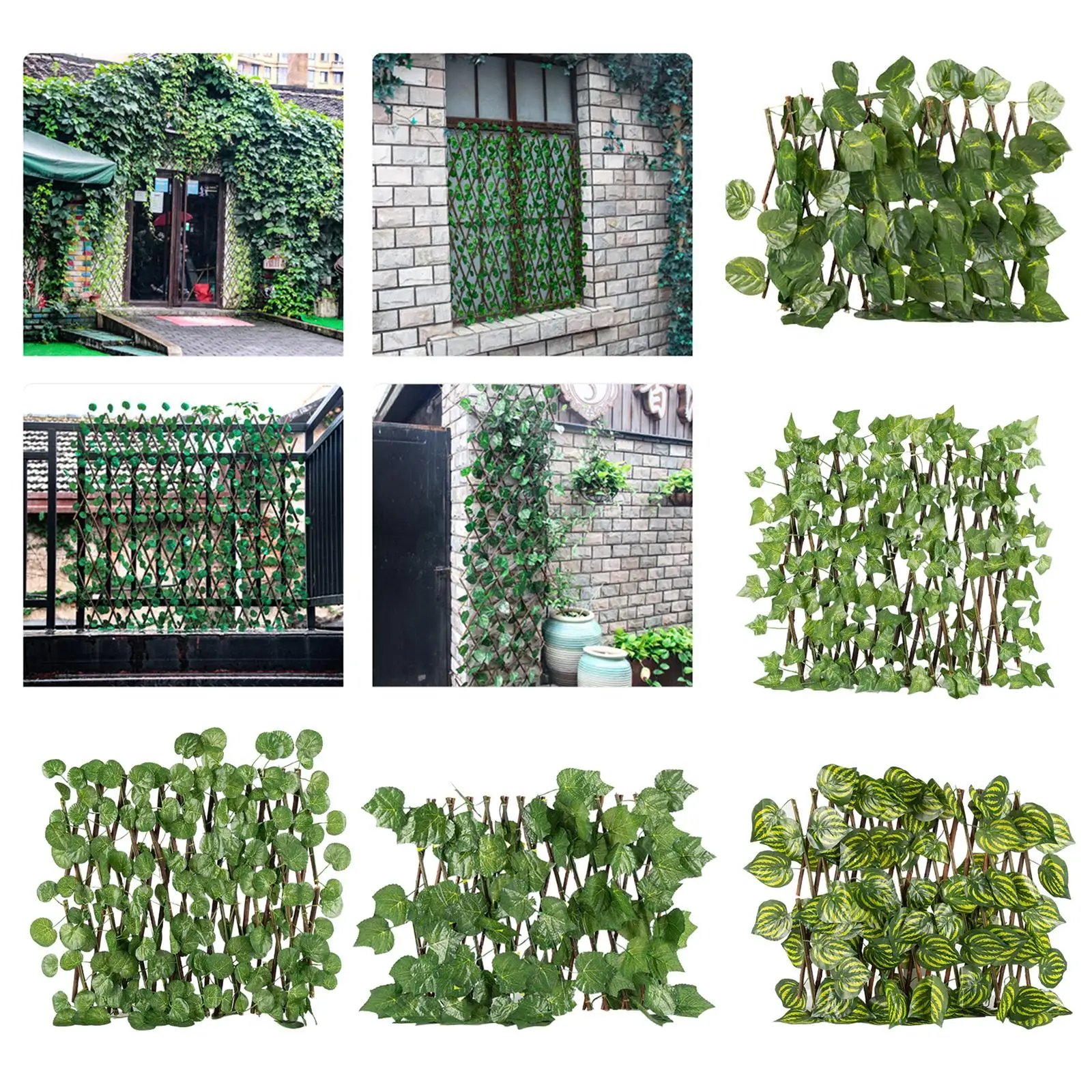 Retractable Garden Fence Privacy Screen Garden Backyard Decor Ornament