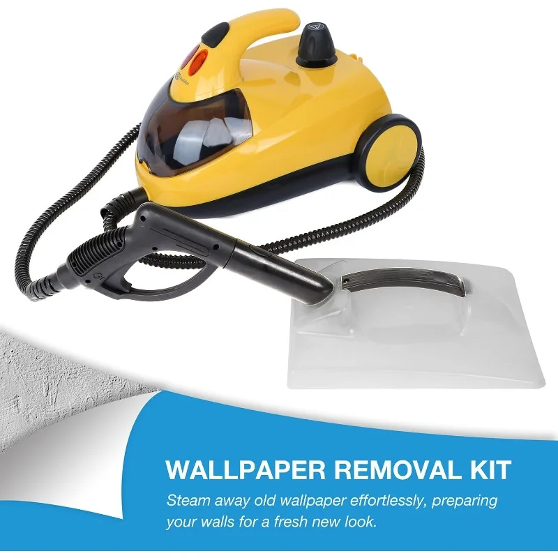 Rollibot Multipurpose Steam Cleaner with 18 Accessiores, Portable Steamer, Car Chemical-Free Cleaning and Wallpaper Removal