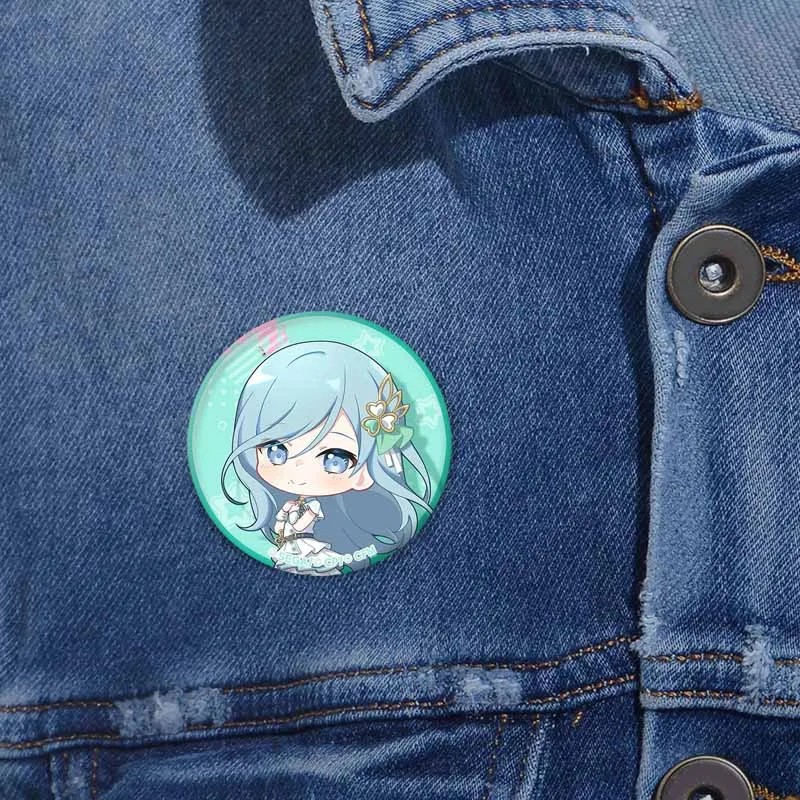 Project SEKAI Collection Lapel Pins Round Cartoon Idol Kusanagi Nene Momoi Airi Akiyama Mizuki Badge DIY Backpack Accessories