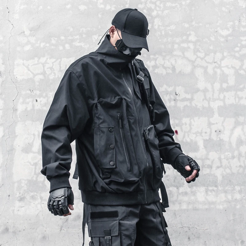 Dark Design Overalls men's Loose Biker stand-up Collar Techwear Women's Style Paratrooper Jacket